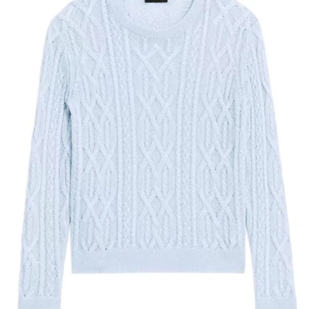 Theory Linen Blend Cable Knit Sweater